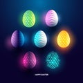 glowing abstract easter eggs