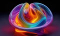 Glowing Abstract Glass Rainbow Object