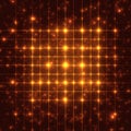 Glowing Abstract Light Grid with Luminous Orange Particles and Geometric Pattern Background. Royalty Free Stock Photo