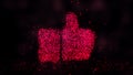 Glowing abstract Like sign, Like symbol made of red particles. Abstract night background