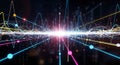 Abstract Data Visualization Futuristic Network of Colorful Lines and Nodes Royalty Free Stock Photo