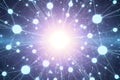 A glowing, abstract representation of a digital network or a central connection point. The image features a bright Royalty Free Stock Photo
