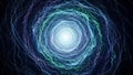 Glowing abstract tunnel of energy particles in motion, a cosmic vortex of light and color Royalty Free Stock Photo