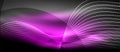 Glowing abstract wave on dark, shiny motion, magic space light. Techno abstract background Royalty Free Stock Photo