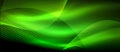 Glowing abstract wave on dark, shiny motion, magic space light. Techno abstract background Royalty Free Stock Photo