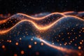 Glowing abstract waves of orange and blue light create a mesmerizing Royalty Free Stock Photo