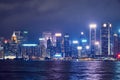 Hong Kong skyline at night Royalty Free Stock Photo