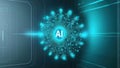glowing AI algorithm visualized as neural network on digital background, showcasing technology and innovation in artificial Royalty Free Stock Photo