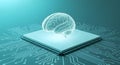 Glowing AI Brain on Circuit Board CPU symbolizing Advanced Machine Learning and Digital Innovation for Technology Professionals Royalty Free Stock Photo