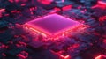 Glowing AI Chip Processor Connected to Network of Circuits Royalty Free Stock Photo