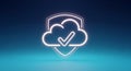 Reliable Cloud Security Icon: Digital Data Protection Symbol for IT Professionals and Hosting Services. Royalty Free Stock Photo