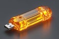 Amber Glass USB Drive Royalty Free Stock Photo