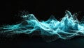 Glowing Aqua Blue Abstract Digital Particles Wave Form Abstract Background Royalty Free Stock Photo