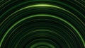 Glowing, arcuate, green lines lines shimmering endlessly. Seamless, loopable animation of abstract rainbow light stripes
