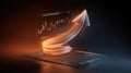 Digital graph with glowing orange arrow rising up, financial progress and success concept Royalty Free Stock Photo