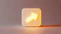 Glowing Arrow Icon in a Square Frame: Modern Design for Navigation, Direction, and Progress