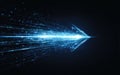 Abstract Blue Light Arrow: Digital Data Flow and Speed Concept Royalty Free Stock Photo