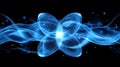 Glowing atom energy wave, dark background, science concept Royalty Free Stock Photo