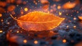Luminous Autumn Leaf with Magical Bokeh Royalty Free Stock Photo