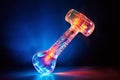 glowing axe an axe with a glowing effect creating a luminogram s