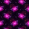 Glowing background with magic butterflies as seamless pattern.Transparent butterfly as magic background.