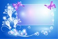 Glowing background with transparent flowers