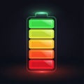 The vibrant colors and the sharp lines of the battery shape give it Royalty Free Stock Photo