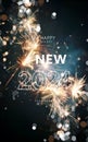 Glowing Beginnings: Happy New Year 2024 Royalty Free Stock Photo