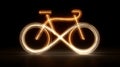 Glowing Bicycle Light Painting on Black Background Royalty Free Stock Photo