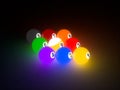 Glowing billiard balls