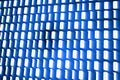 Glowing binary code on blue background