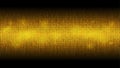 Glowing Binary Code Golden Abstract Background, Glowing Cloud Of Big Data, Stream Of Information