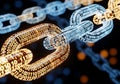 Glowing Binary Code Links Connected in Network blockchain Royalty Free Stock Photo