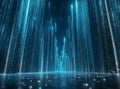 Glowing binary code takes the form of a wave that represents abstract digital data flow Royalty Free Stock Photo