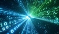 Glowing Binary Data Stream Tunnel Royalty Free Stock Photo