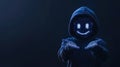 Glowing Binary Hacker Reaching Out in Dark Cyber Environment - Symbolizing Cybercrime and Data Manipulation