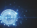 Glowing bitcoin backdrop