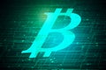 Glowing bitcoin background