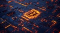 Glowing Bitcoin Symbol On A Circuit Board, Representing Cryptocurrency And Blockchain Technology. Generative AI Royalty Free Stock Photo