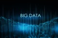 Glowing blue big data background. Technology, metaverse and future concept. Royalty Free Stock Photo