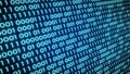 Glowing Blue Binary Code Flow for Digital Data and Cyber Technology Background Royalty Free Stock Photo