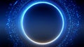 Glowing Blue Circle on Dark Background Royalty Free Stock Photo