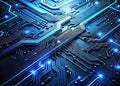 Glowing Blue Circuit Traces An Abstract Futuristic Illustration of Modern Electronics and Technology Concepts Perfect