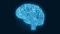 Glowing blue circuitry computer brain illustrating Artificial Intelligence