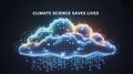 Glowing Blue Cloud with Data Points and Numerical Values Royalty Free Stock Photo