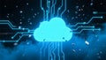 Blue Cloud Computing Digital Circuit Technology Background Royalty Free Stock Photo