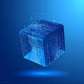 Futuristic Tech Cube with Digital Circuits Royalty Free Stock Photo
