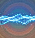 Glowing blue data wave on artistic gradient canvas Royalty Free Stock Photo
