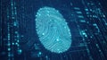 Digital Fingerprint Security Concept with Binary Code and Circuit Board Royalty Free Stock Photo
