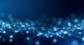 Glowing Blue Digital Network Connections in Abstract Futuristic Data Flow Pattern Royalty Free Stock Photo